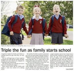 Triple the Fun as Family Starts School